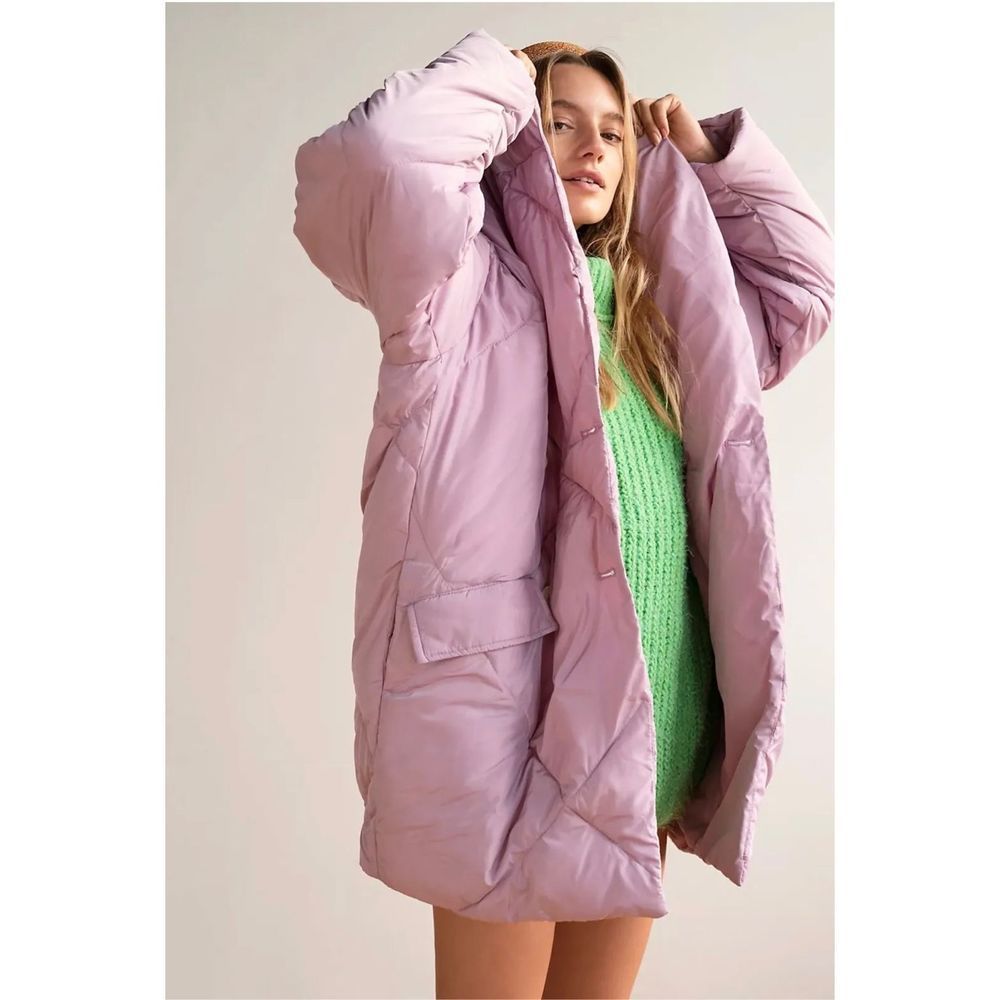 Free People Pink Puffer Jacket